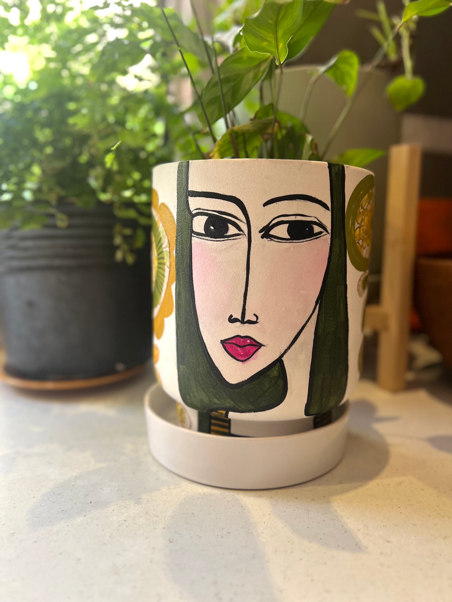 Unique hand painted pot #3