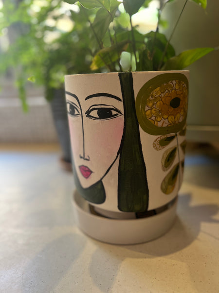 Unique hand painted pot #3