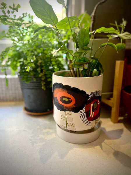 Unique hand painted pot #4