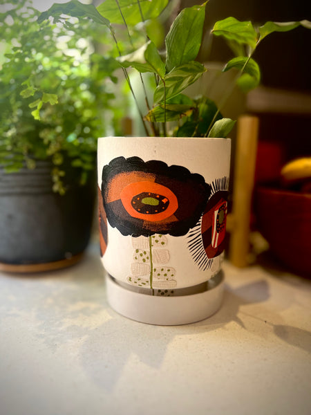 Unique hand painted pot #4