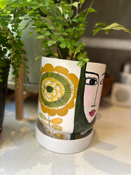 Unique hand painted pot #3