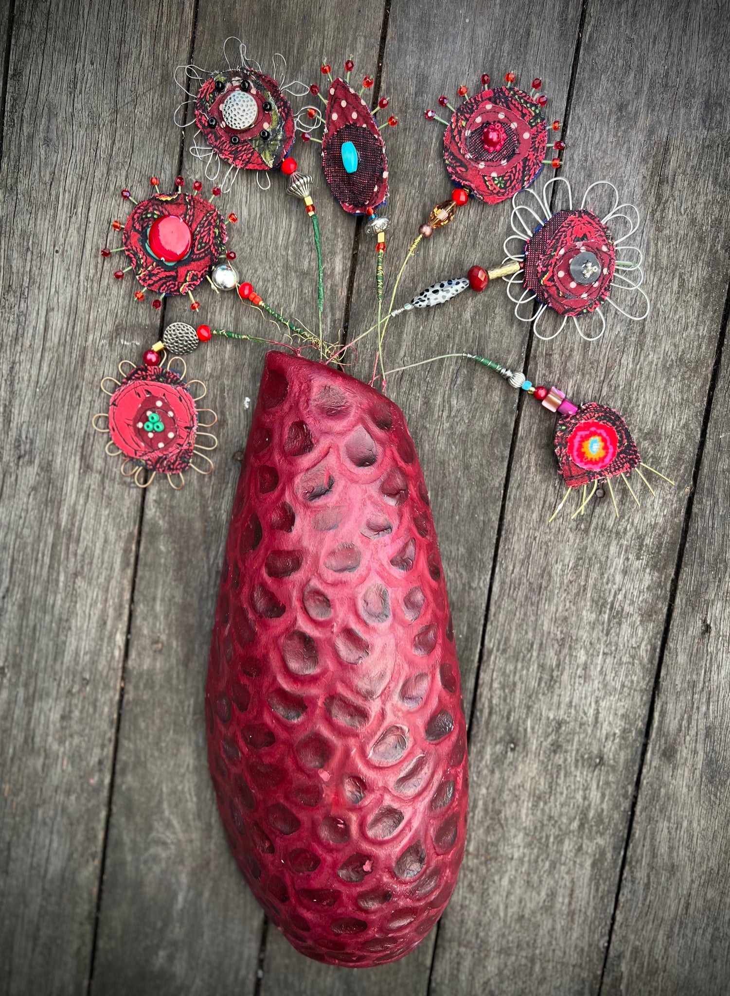Vase Wall Art Red
