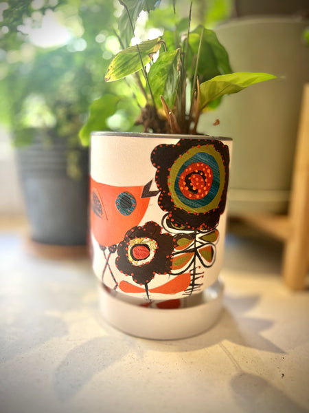 Unique hand painted pot #6