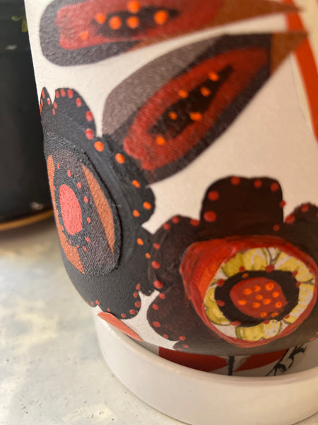 Unique hand painted pot #6