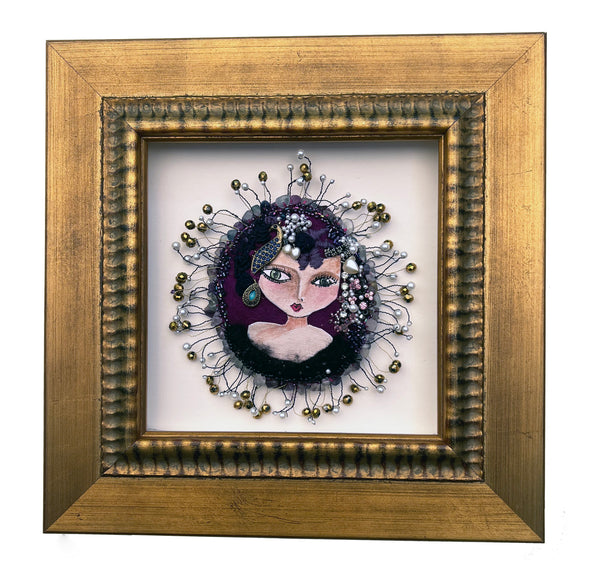 Framed Brooch - Purple Betty
