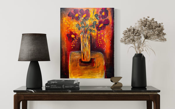 Warm Flower Still Life 63cm x35cm