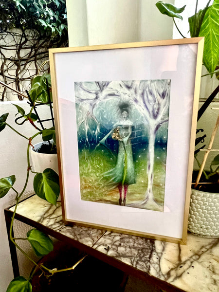 Framed hand-finished print - "Forest Dreaming"
