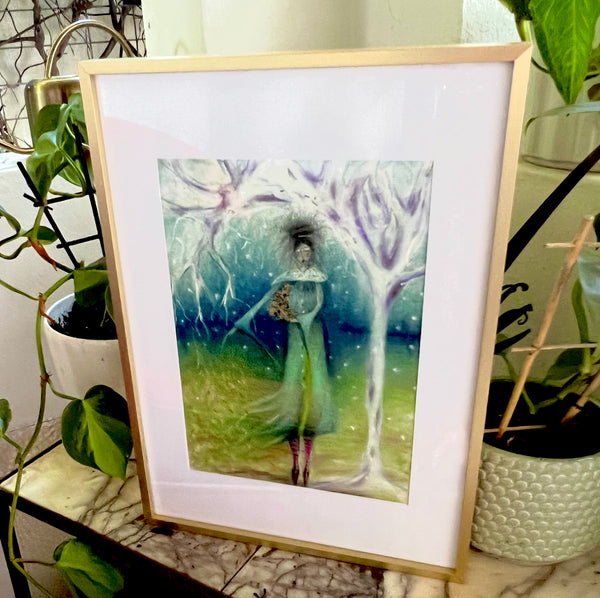 Framed hand-finished print - "Forest Dreaming"