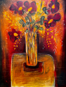 Warm Flower Still Life 63cm x35cm